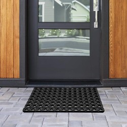 Tappeto in Gomma Antiscivolo a Griglia - Zerbino Ingresso Esterno, Antisporco, Drenante - Octo Door - Spessore 16mm